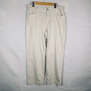 J Jill Denim Womens Bone High Rise Wide Leg Jeans Sz 16 Stretch Comfort Everyday